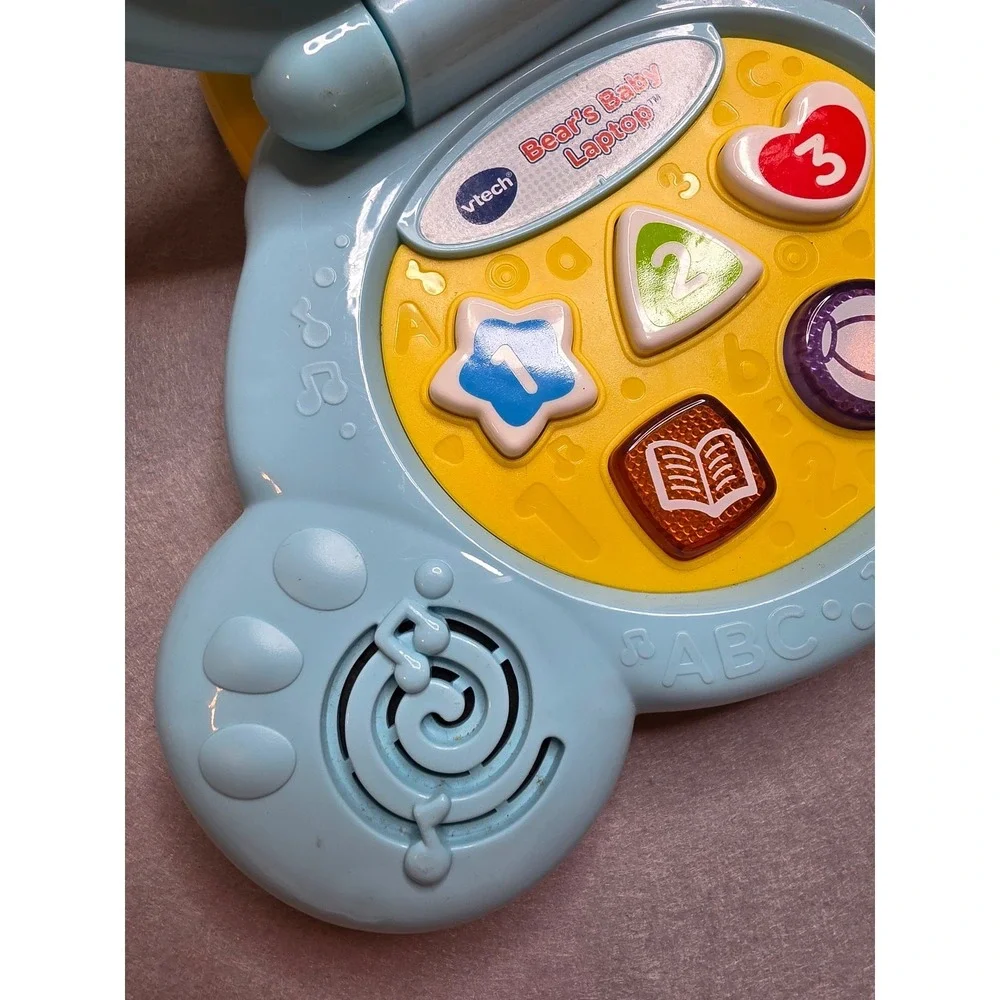 Vtech Bear's Baby Laptop Blue Learning Toy Song Musicals Baby Toddler‎ Fun!